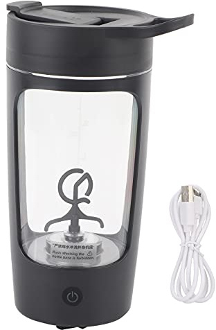 FLEXMAN Botella Coctelera Eléctrica, Mezclador de Batido de Proteínas Portátil de 650 ml con Carga USB, Vaso Mezclador Práctico Multiusos para Cocina Casera, Jugos, Leche de Soja (Negra)