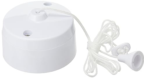 Merriway BH05131 2-Way Ceiling Switch Bathroom Pull Cord, Round 5 Amp , White