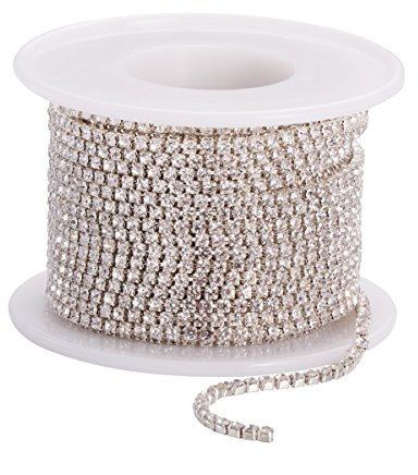 ULTNICE Strass Borte Band für Schmuck Nähen Handwerk DIY Hochzeit Deko 10M (2,0 MM)