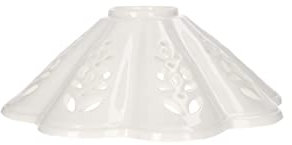 Keyhomestore- Paralume Ricambio in Ceramica Traforata, Colore Bianco,Diametro Ø22 cm per Lampadario a Sospensione – Stile Classico, Rustico, Country – 100% Made in Italy