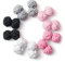 HONEY BEAR 5 Paar Herren/Damen Seide Stoff Knoten Seidenknoten Manschettenknöpfe Set (Rosa Schwarz Weiß ohne Box)