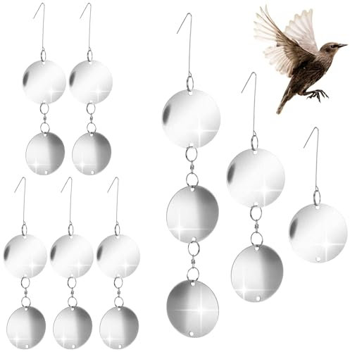 com-four® 56-teiliges Vogelabwehr-Set - reflektierendes Windspiel bis zu 8 Aufhänger - Vogelscheuche gegen Raben, Krähen, Stare und Dohlen für Balkon, Garten, Terrasse (56-teilig - Windspiel)