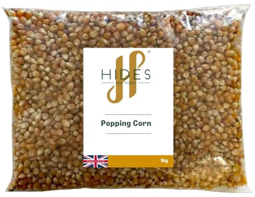 Hides Fine Foods - Popping Corn 1kg - GMO Free - Suitable for Vegetarians - Stove-top - Microwave - High Fibre - Natural - Party Snack - Cinema - Healthy Snack