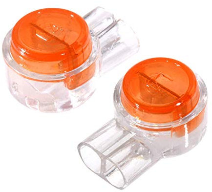 200 Pack UY Wire Connector, Uvital Waterproof Gel-Filled Orange Clear Button Telephone Wire Connectors UY Butt Splice Connector K1 Network Cable Terminals