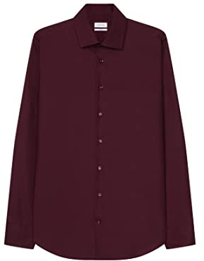 Seidensticker Men's X-Slim Langarm Uni Bügelfrei 1 Dress Shirt, Bordeaux, 36
