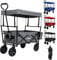 Arebos Bollerwagen faltbar mit Dach | Handwagen | Transportwagen | Faltwagen | Gerätewagen inkl. 2 Netztaschen und Einer Außentasche | faltbar | bis 70 kg Tragkraft | 360° Vollgummireifen | Grau