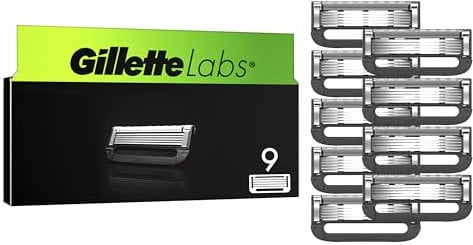 Gillette Labs Rasierklingen für Männer, 9 Ersatzklingen, Kompatibel mit allen GilletteLabs Rasierern (inkl.Heated Razor)