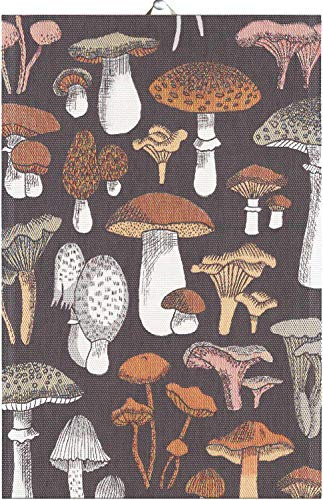 Ekelund Schwammerl (Pilz) Geschirrtuch (Öko-Tex) 40x60 cm schwarz, braun, weiß, Mehrfarbig