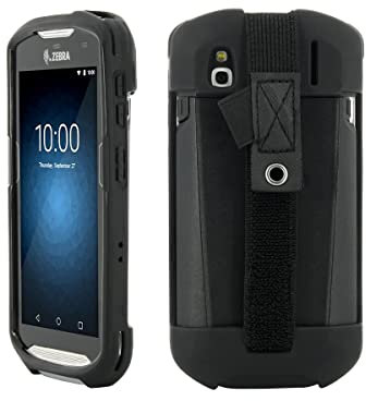 MOBILIS Coque pour Terminal Zebra TC51 TC52 TC56 TC57 avec Patte de Saisie et Porte-Stylet, Etui Renforcé Protection Militaire Fabriqué en France, Antimicrobien, Noir