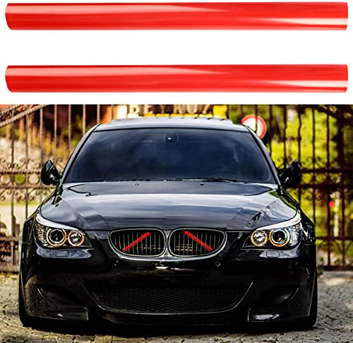 1 Paar Kühlergrill Einsatz Ersatz für BMW 5er E60 E61 2003-2010 M5 2004-2011, Frontgrill Einsatz Kühlergrill Streifen Einsatz Zierleiste, Grilleinsätze Zierleiste, Grill Emblem für Einsätze(Rot)