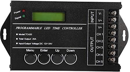 LED Time Controller Programmabile, Dc12/24V 20A LED Time Controller Programmabile 5 Canali Colore Regolabile con Cavo USB CD