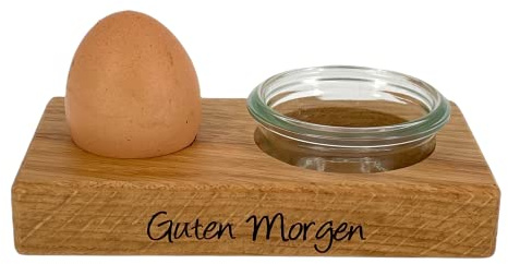 Eierbecher aus Holz (mit Gravur “Guten Morgen”)