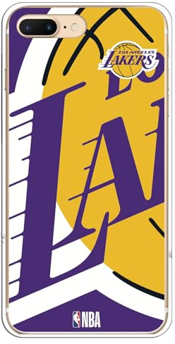 Personalaizer Schutzhülle kompatibel mit iPhone 7 Plus – iPhone 8 Plus – Motiv Basketball NBA Los Angeles Lakers – weiche TPU-Silikonhülle transparent