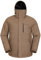 Mountain Warehouse Comet II wattierte, wasserdichte Skijacke für Herren, atmungsaktiv, versiegelte Nähte, mehrere Taschen, abnehmbarer Schneefang - ideal zum Skifahren Hellbraun X-Small