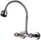 Grifo de pared para cocina con dos manijas, montaje en pared, orientable, flexible, grifo de latón