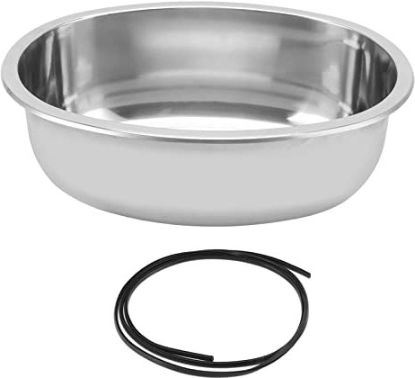 Fregadero Ovalado de Acero Inoxidable, Fregadero de Autocaravana RV Camper, Fregadero Ovalado de Barco Marino de 393x273mm con Orificio de Drenaje de 40mm de Acero Inoxidable Cepillado para RV, Yate,