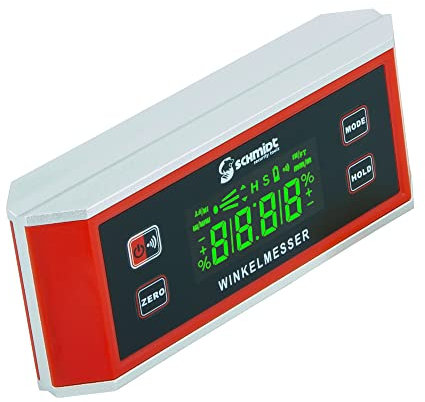 SCHMIDT security tools Neigungsmesser Winkelmesser Digital LCD Neigungsmessgerät magnetisch IP65 Winkel-Gradmesser