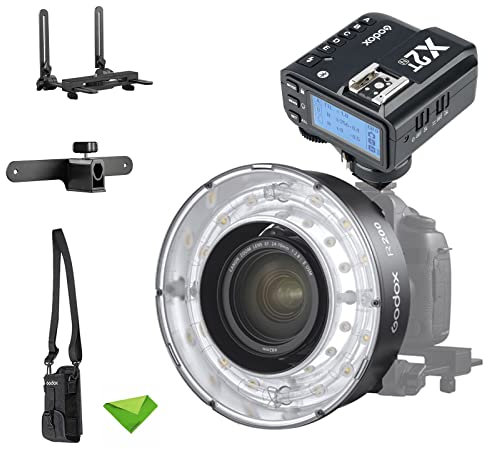 Godox R200 Macro Ring Flash Head for AD200 AD200 Pro w/Godox X2T-N Trigger 5800±200K 200Ws with Modeling Lamp Macro Speedlight for DSLR Cameras for Portrait, Macro Shooting, Wedding Photography, etc