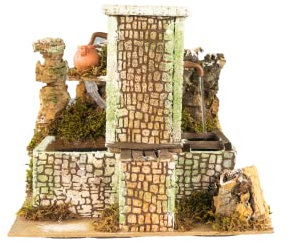 HolyRome Fuente para Belén 25 x 20 x 25 cm (9,84 x 7,87 x 9,84 pulgadas) con doble salida