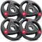 Hop-Sport cast iron weight plates, robust Olympic weight plate set, 4 x 5 kg, for long barbells ø 50 mm, non-slip and rubber-coated surface (20kg)