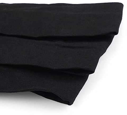 JOYOYO 3 Stück breite Stirnbänder, weiche Stirnbänder, einfarbig, dehnbarer Stoff, Unisex, Kylie, Stirnband, Bandeaux, Fitnessstudio, Yoga, Haarband, 9 cm breit, schwarz, 100 % reine Baumwolle