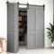 WOLFBIRD 6.6FT/200cm Bi-Folding Barn Door Hardware Sliding Track Kit for 4 Doors,Heavy Duty [Hardware Kit Only, No Door ]
