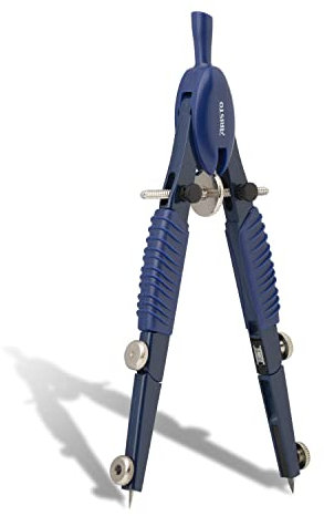 Aristo AR55808 Topline Art Series Schnellverstellzirkel (Kreise bis 370 mm Durchmesser, Ersatzminen, Schenkel aus Zinkdruckguss) deep blue