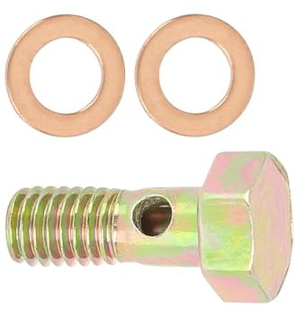 MACHSWON Metrisches Gewinde, Banjo-Bremsverschraubungs-Adapter mit 2 M6-Unterlegscheiben, M6 x 1,0 mm