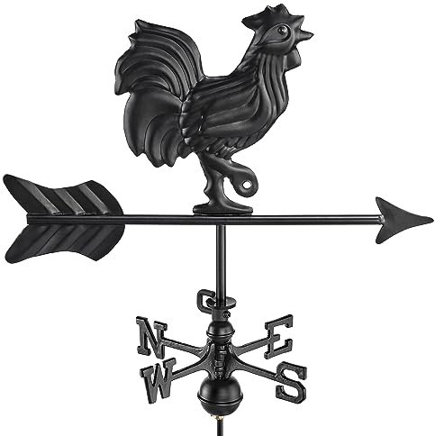 Girouette Moderne inspirée d'une Ferme avec Support de Toit - Finition Noire Good Directions