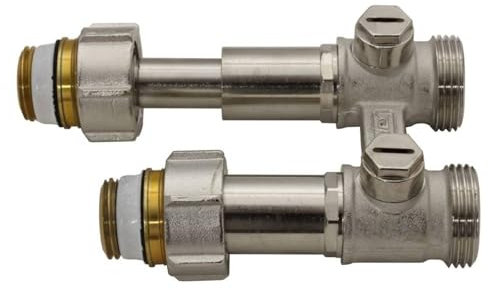 Simplex Hahnblock DT2/50 Exclusiv, Durchgangsform mit Ausgleichtsteleskop, für Heizkörper mit ¾ Zoll AG