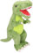 Depesche 12682 Dino World - Kuscheltier Dinosaurier T-Rex mit grünem Fell und Glitzeraugen, ca. 30 cm großer Plüschdino, Schwarz