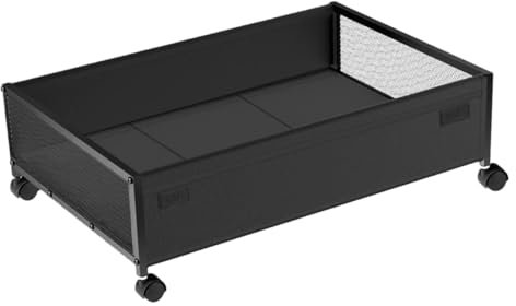 KOMBIUDA Cestino inferiore per letto a , cestino portaoggetti per armadio, organizer per cassetti, contenitore per libri, giocattoli, camera da letto, scarpe, rotella di scorrimento in PVC