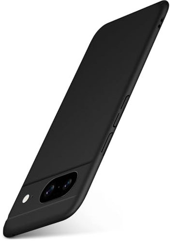 moex Alpha Case für Google Pixel 8 Hülle Ultra Dünn, Schutzhülle mit erhöhtem Kameraschutz, Slim Cover Hardcase Backcover, Dünnste Handyhülle Minimalistisch, Matt Schwarz