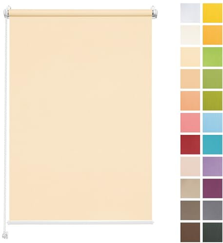 Rettika Sichtschutz Rollo ohne Bohren - Beige, Breite: 150cm, Höhe 120 - Rollos für Fenster ohne Bohren, Fenster rollos für innen, Jalousien zum Klemmen, Klemmrollo