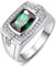 Yaresul 7x9mm Erstellt grüner Smaragd Ring 925 Sterling Silber Siegel Ringe für Männer Versprechen Ringe für ihn Mai Geburtsstein Verlobungsring Bands Größe 60(19.1)