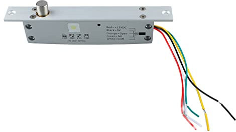 Electric Drop Bolt Lock, DC 12V 5 Lines Fail Secure Deadbolt Electronic Door Lock with Time Delay & LED Display, Electric Bolt Lock for Narrow Door Access Control System (Power