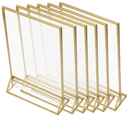 Cabilock 6 Stück Marken Schilderhalter Ständer Desktop Menü Aufbewahrungsregal Posterständer Für Display Schilderhalter Papierhalter Tischplatten Schilderhalter Bildhalter Für