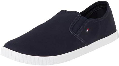 Tommy Hilfiger Sneaker Tipo mocasín Mujer Canvas Slip-On sin Cordones, Azul (Space Blue), 41