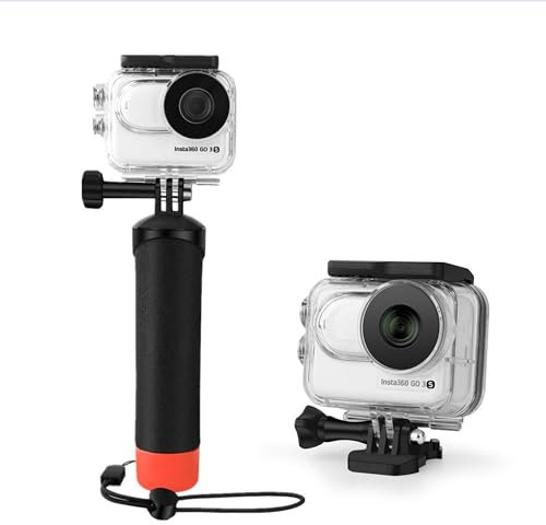 LEWOTE Wasserdichtes Gehäuse und schwimmender Handgriff, kompatibel mit Insta360 GO 3S, schützendes Unterwasser-Tauchgehäuse mit Halterungszubehör