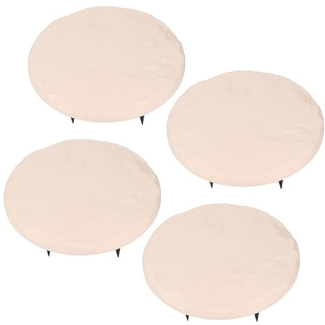 Trittsteine, 4 Stück, 39,9 cm, Runde Trittsteine für Gehwege, Garten, Dekorative Gartensteine, Ideal für die Bereitstellung Einer Stabilen, Festen Trittfläche (Beige)