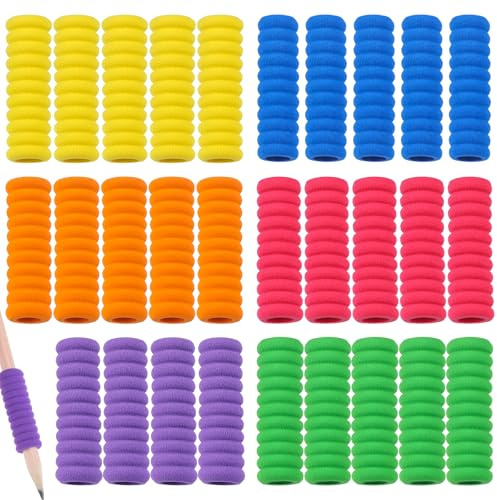 Cobee 30 Stück Schaumstoff Grips Stiftehalter, Bleistift Griffe Stifthaltung Hilfe Kinder Stiftgriffe Schaumstoff Stift Griffe Ergonomische Schreibhilfe