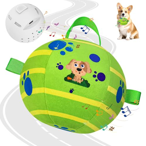 TAUCHGOE Electric Dog Toys, Interactive Dog Toys with Music, Dog Plush Toys, Bluetooth Enabled, Suitable for Medium and Small Dogs, Diameter size 4.33 (Green)