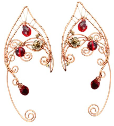 VALICLUD 1 Paar Ohrringe Manschetten Ohrringe zurückschrauben Ohrschmuck Elfenohrringe Elfenohren Schmuck vintage ohrringe kolczyki damskie Leichte Ohrringe Feenohren Feenzeug Kupfer