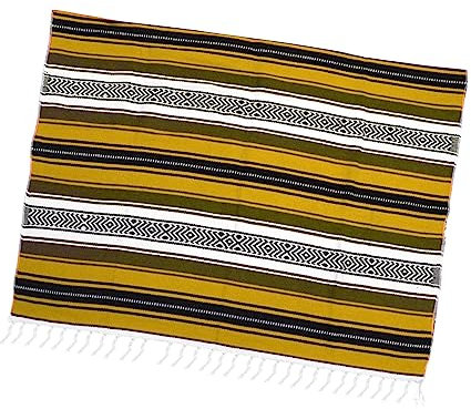 VOSAREA Schlafzimmer Decke Yoga Matte Cape Mexikanische Gewebte Decke Sofa Pad 130x180cm Gelb Hause Dekorative