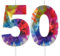 Colorful Graffiti Number 50 Candle, 50 Birthday Candle, Colorful Happy 50 Birthday Candles for Cake, Colorful Cake Topper Decorations for Men Women Colorful 50 & Fabulous Birthday Party Decorations