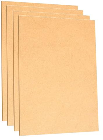 Tradineur - Pack de 4 tablas de Marquetería - Madera MDF - Ideal para decoración y manualidades - 80 x 50 cm