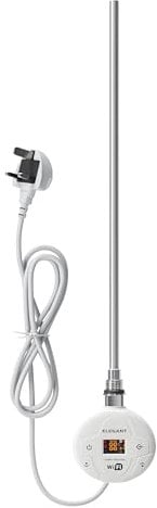 ELEGANT 1000W Smart WiFi Thermostatic Electric Heating Element with LCD Timer, Child Lock & APP Control, IPX4 Waterproof, 304 Stainless Steel, British Plug for Bathroom Towel Rails & Radiators (White)