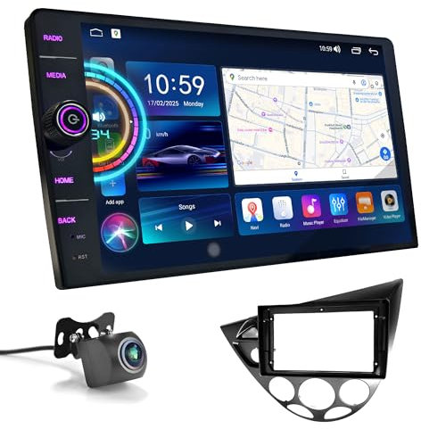 UGAR UXB Compatible con Ford Focus MK1 1998-2005 9 Pulgadas Android 14 DSP 8 GB + 128 GB Radio de Coche Dab+ HD Pantalla táctil Completa navegación GPS