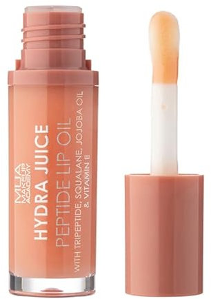 MUA Makeup Academy Hydra Juice Peptide Lip Oil, Caramel Glaze, Vegan & Cruelty Free, 7 ml