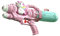 Oshhni Pistola Ad Acqua Portatile Con Doppio Foro per Bambini, Pistole Ad Acqua Piccole Di Portata 5-8 M, Dotato Di Serbatoio D'acqua Da 500 Ml per Feste, Estate, Spiaggia, Unicorno Rosa
